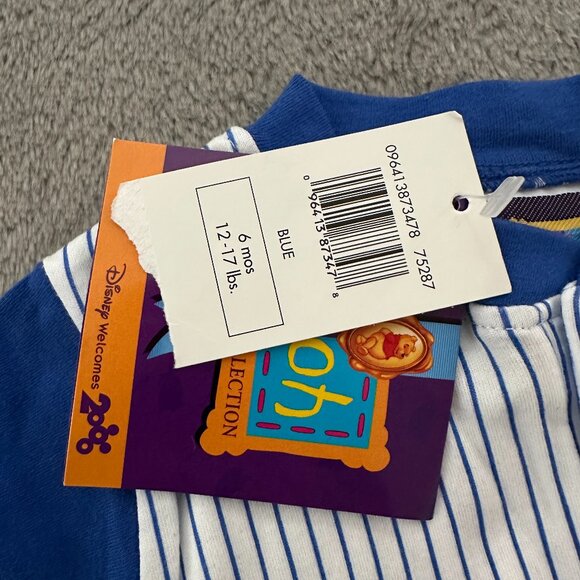 Vintage 2000 Y2K Winnie The Pooh Baseball Tee Shirt 6 Months - Picture 3 of 5